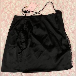 Hello Molly Black Wrap Mini Skirt NWT
